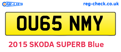 OU65NMY are the vehicle registration plates.