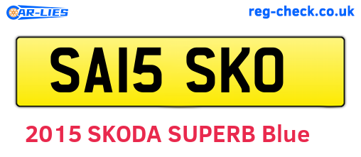 SA15SKO are the vehicle registration plates.