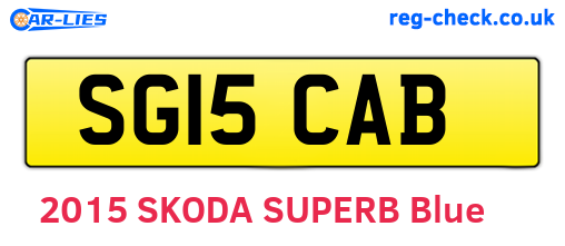 SG15CAB are the vehicle registration plates.