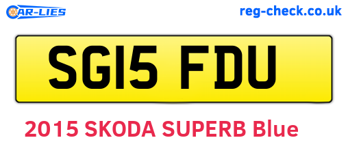 SG15FDU are the vehicle registration plates.
