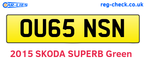 OU65NSN are the vehicle registration plates.