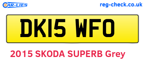 DK15WFO are the vehicle registration plates.