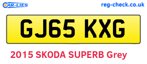 GJ65KXG are the vehicle registration plates.