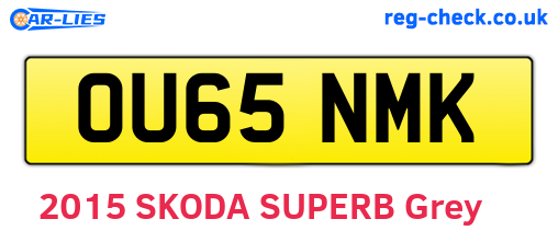 OU65NMK are the vehicle registration plates.