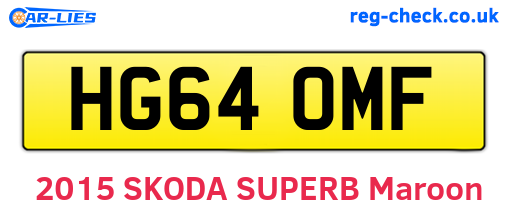HG64OMF are the vehicle registration plates.
