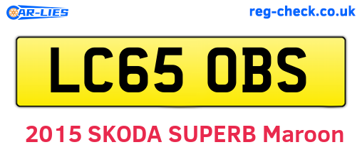 LC65OBS are the vehicle registration plates.