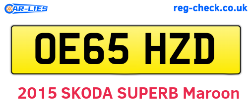 OE65HZD are the vehicle registration plates.