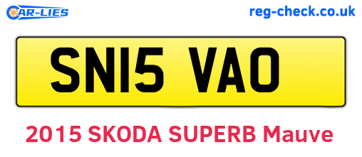 SN15VAO are the vehicle registration plates.