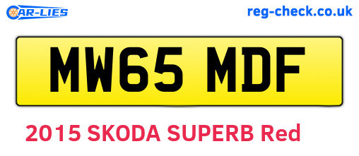 MW65MDF are the vehicle registration plates.