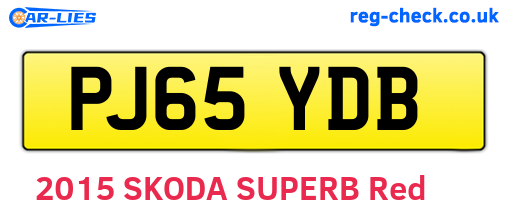 PJ65YDB are the vehicle registration plates.