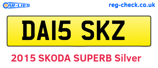 DA15SKZ are the vehicle registration plates.