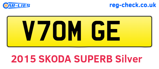 V70MGE are the vehicle registration plates.