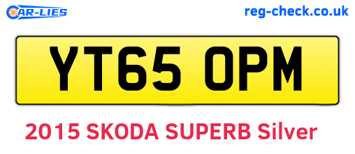 YT65OPM are the vehicle registration plates.