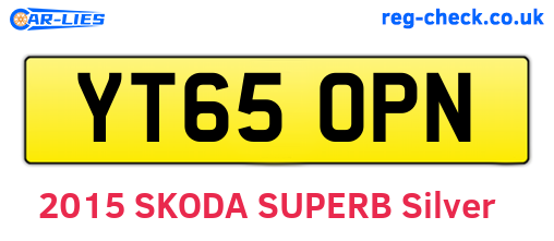 YT65OPN are the vehicle registration plates.
