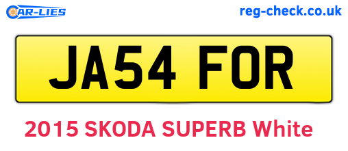 JA54FOR are the vehicle registration plates.