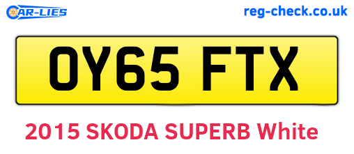 OY65FTX are the vehicle registration plates.