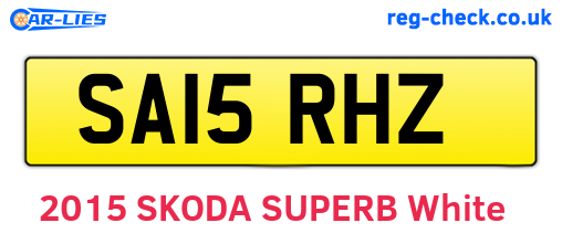 SA15RHZ are the vehicle registration plates.