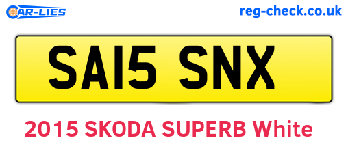 SA15SNX are the vehicle registration plates.