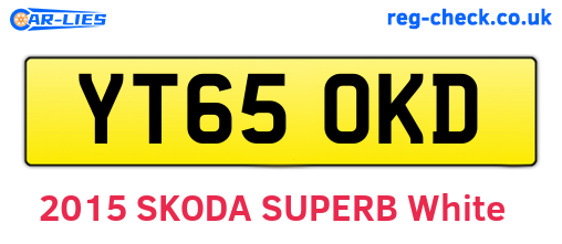YT65OKD are the vehicle registration plates.