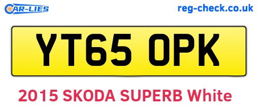 YT65OPK are the vehicle registration plates.