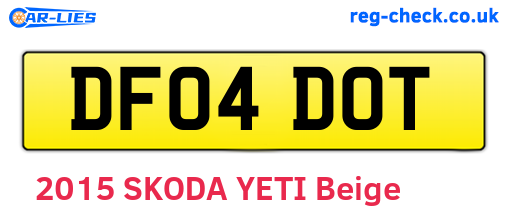 DF04DOT are the vehicle registration plates.