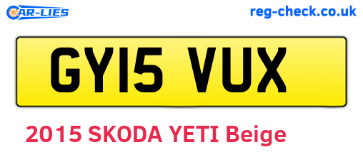 GY15VUX are the vehicle registration plates.