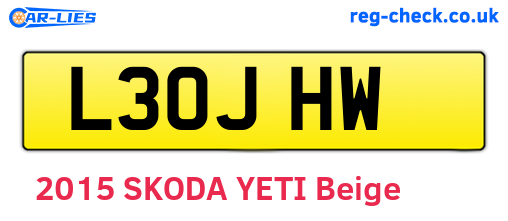 L30JHW are the vehicle registration plates.