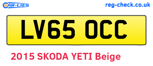 LV65OCC are the vehicle registration plates.