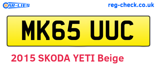 MK65UUC are the vehicle registration plates.