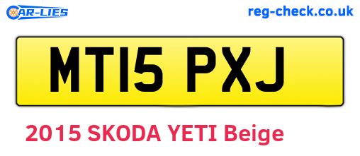 MT15PXJ are the vehicle registration plates.