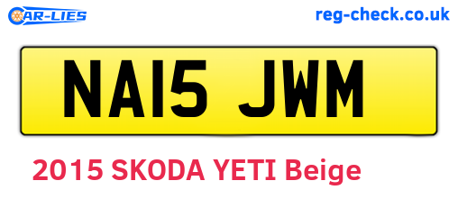 NA15JWM are the vehicle registration plates.