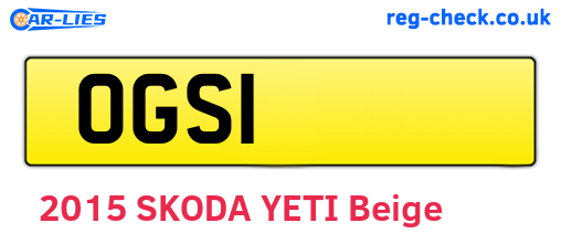 OGS1 are the vehicle registration plates.