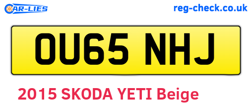 OU65NHJ are the vehicle registration plates.