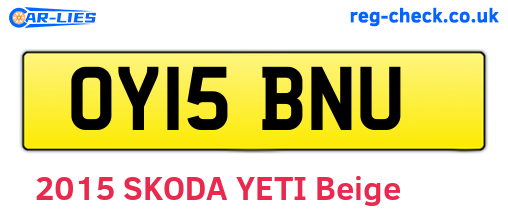 OY15BNU are the vehicle registration plates.