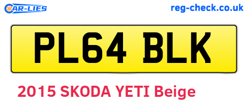 PL64BLK are the vehicle registration plates.
