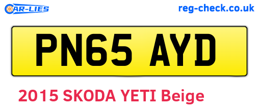 PN65AYD are the vehicle registration plates.