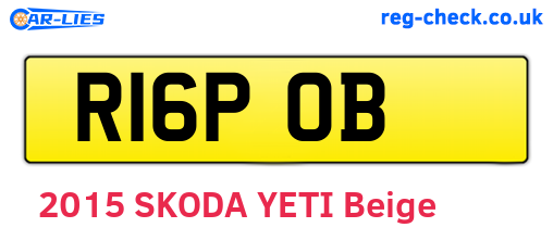 R16POB are the vehicle registration plates.