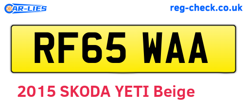 RF65WAA are the vehicle registration plates.