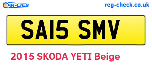 SA15SMV are the vehicle registration plates.