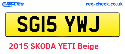 SG15YWJ are the vehicle registration plates.
