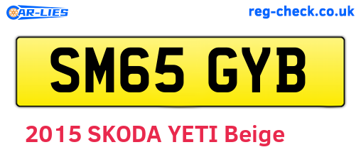 SM65GYB are the vehicle registration plates.