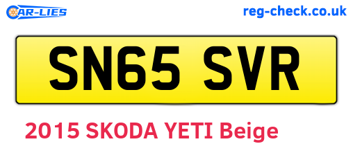 SN65SVR are the vehicle registration plates.