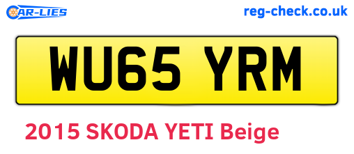 WU65YRM are the vehicle registration plates.