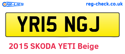 YR15NGJ are the vehicle registration plates.