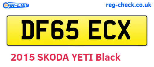 DF65ECX are the vehicle registration plates.