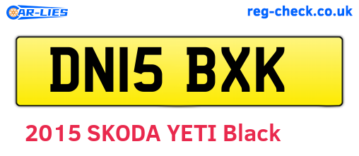 DN15BXK are the vehicle registration plates.