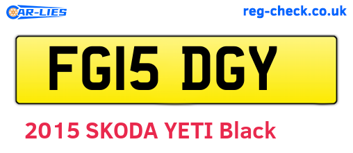 FG15DGY are the vehicle registration plates.