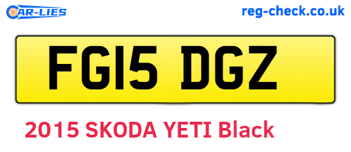 FG15DGZ are the vehicle registration plates.
