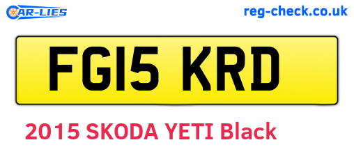 FG15KRD are the vehicle registration plates.