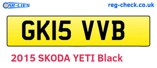 GK15VVB are the vehicle registration plates.